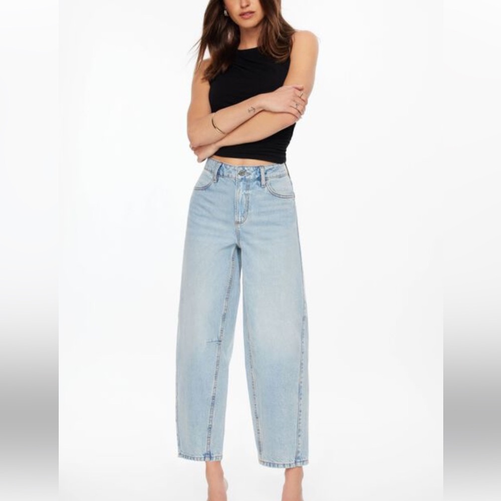 Barrel Baggy high rise denim Light Wash jeans pants Dynamite Gi Gi Size… - Picture 1 of 10